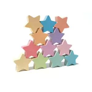 OCAMORA Sterne Set pastell Estrellas Pastel - Holzspielzeug Profi