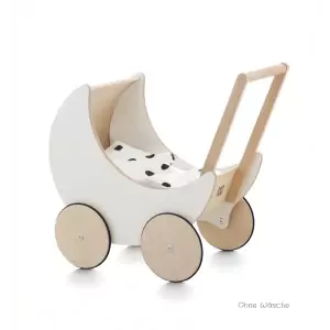 ooh noo Puppenwagen Halbmond weiß (ohne Wäsche!) - Holzspielzeug Profi