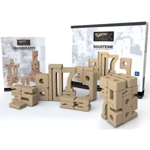 SumBlox Holzbausteine: Basic Set mit 43 Zahlen Bausteinen - Holzspielzeug Profi
