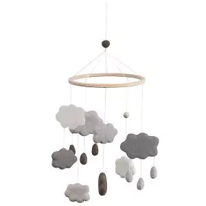 sebra Filz-Mobile Wolken warmes grau - Holzspielzeug Profi