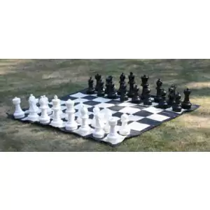 Übergames Garten Schachspiel inkl. Garten Schachmatte - Holzspielzeug Profi