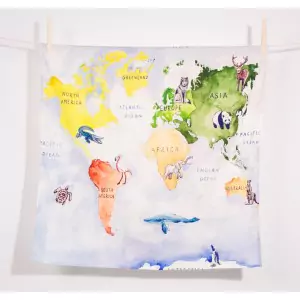 WonderCloths Spieltuch Our World Weltkarte midi - Holzspielzeug Profi