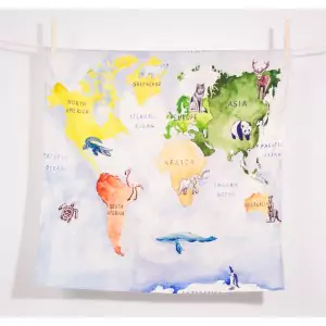 WonderCloths Spieltuch Our World Weltkarte midi - Holzspielzeug Profi