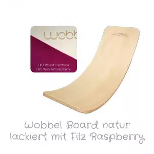 Wobbel Original in natur klar lackiert mit Filz Raspberry: Farbauswahl - Holzspielzeug Profi