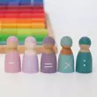 GRIMM´S Regenbogenbande 5 Freunde zum Rechnen: z.B. mit bunten Steinchen - Holzspielzeug Profi