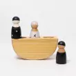GRIMM´S 3 Männer im Boot monochrom (schwarz-weiß) - Holzspielzeug Profi