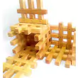 BAUSPIEL Gitterklötze natur im Holzkasten (12 Teile): gesteckt - Holzspielzeug Profi