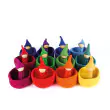 BAUSPIEL Kleine Filztöpfchen in 12 Farben: kombiniert mit Wichtel - Holzspielzeug Profi
