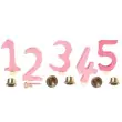 GRIMM´S Zahlenstecker 1-5, rosa mit Messinghaltern