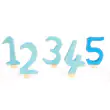 GRIMM´S Zahlenstecker 1 bis 5 in blau - Holzspielzeug Profi