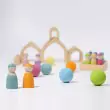 GRIMM´S Haus natur: kombiniert pastellfarbene Spielidee - Holzspielzeug Profi
