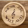Holzpost® Untersetzer Bierdeckel "Musik an, Welt aus!" - Holzspielzeug Profi