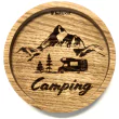 Holzpost® Untersetzer Bierdeckel "Camping" - Holzspielzeug Profi