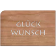 Holzpost Grußkarte "Buchstaben Glückwunsch": Vorderseite - Holzspielzeug Profi