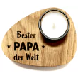 Holzpost® Teelicht Halterung "Bester Papa" - Holzspielzeug Profi