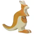 Holztiger Känguru mit Jungem - Holzspielzeug Profi