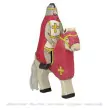 HOLZTIGER Roter Ritter reitend mit Mantel (Lieferung ohne Pferd) - Holzspielzeug Profi