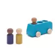 Lubulona Blauer Spielzeugbus mit Holzfiguren - Holzspielzeug Profi