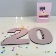 Rasmussons Geburtstagszahl in rosa (Hier als Beispiel die Zahlen 2 und 0) - Holzspielzeug Profi