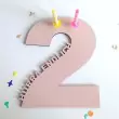 Rasmussons Geburtstagszahl  in rosa (Hier als Beispiel die Zahl 2) - Holzspielzeug Profi